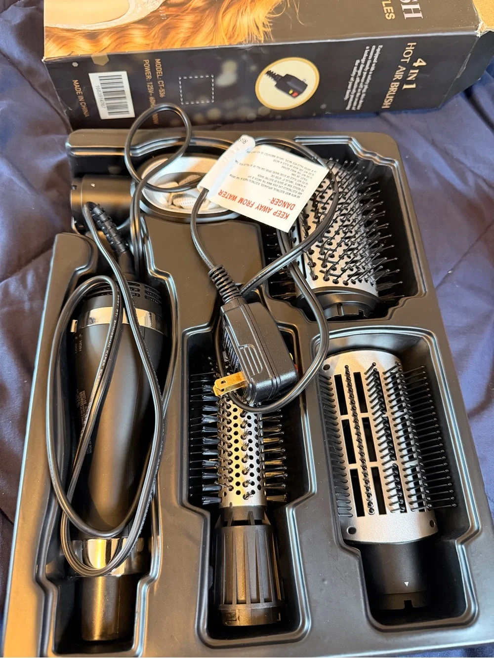 4-in-1 Hot Air Brush Hair Styler - Gold